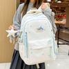 Star Print Student Schoolbag Color Contrast Women's Large Capacity Backpack