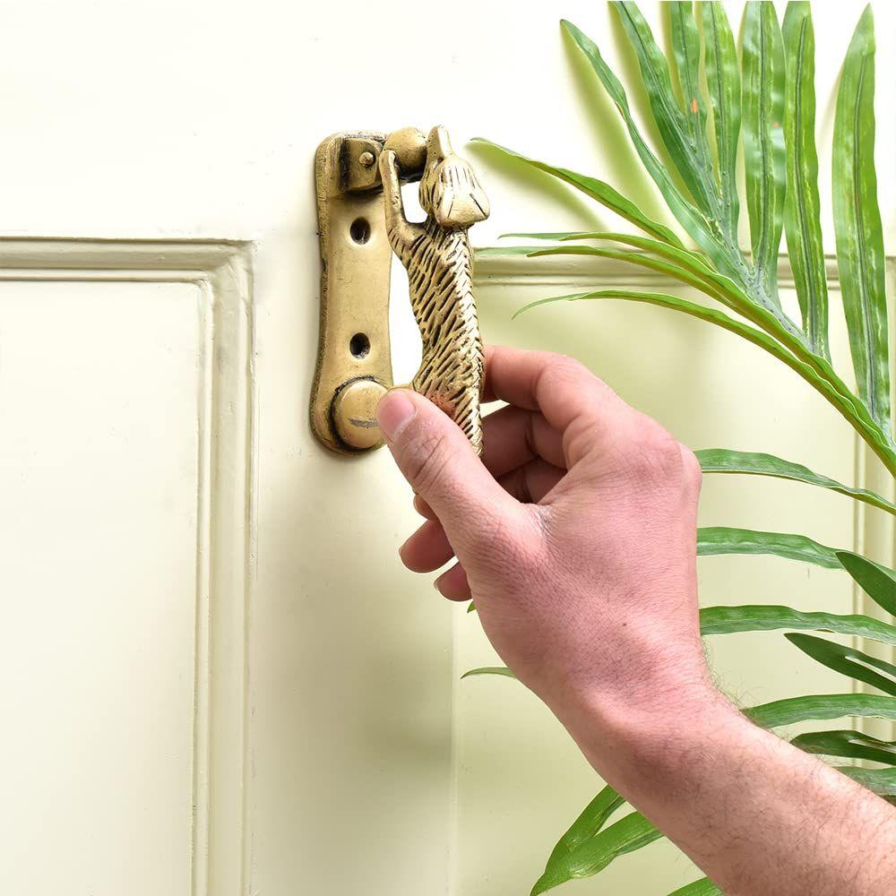 Laufender Fuchs Türklopfer - Goldener Türklopfer - Messing Türklopfer - Goldene Dekorationselemente für die Eingangstür - Fuchs Türklopfer - Heimdeko Eingangstür