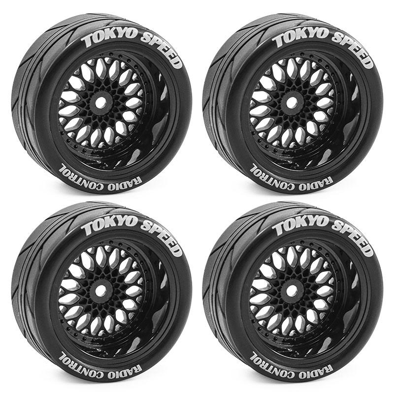 4 Pcs 65mm RC Rally Racing Tires Drift Tires FW06 Tamiya TT01 TT02 XV01 1/10 RC Racing Upgrade Parts Wheel Hub Tires