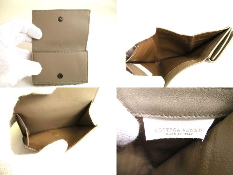 Authentic BOTTEGA VENETA Intrecciato Beige Leather Trifold Wallet Compact Wallet #9696  Refurbished