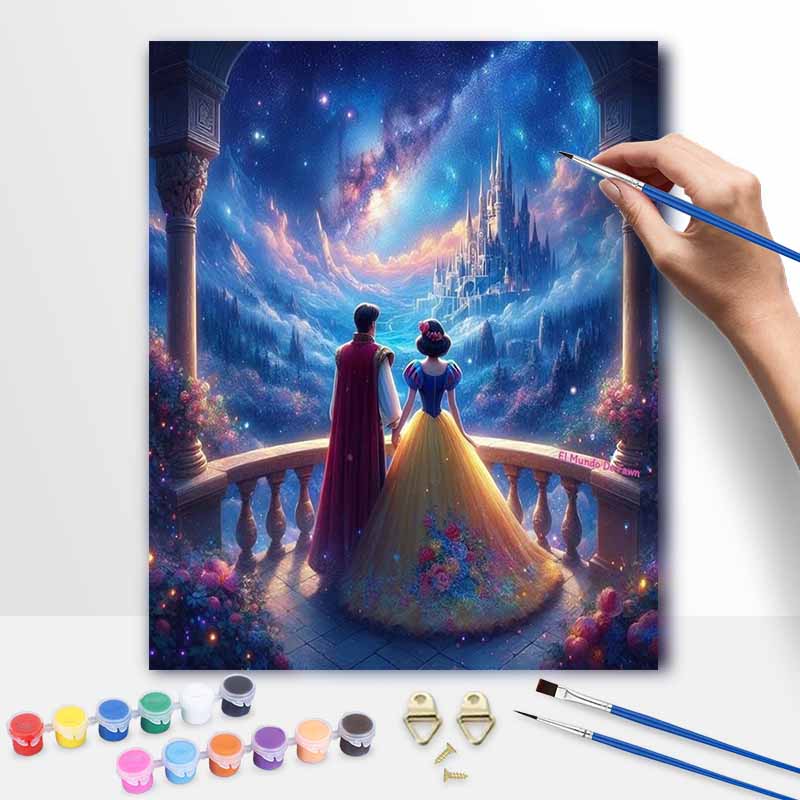 Disney oil painting painting kit Snow White fairytale castle landscape home bedroom wall decoration creative handmade gift