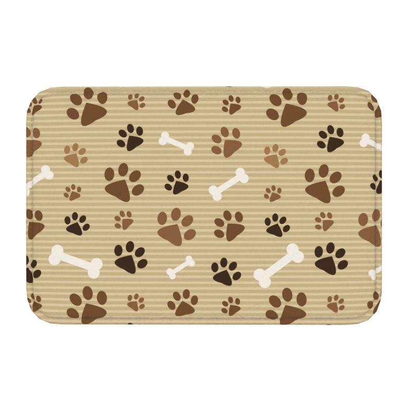 Buntes HundePfotenMuster Willkommen Eingangstür Matte Rutschfeste Teppiche für Schlafzimmer Dekor Heim Wohnzimmer Dekoration Küchenboden Matte