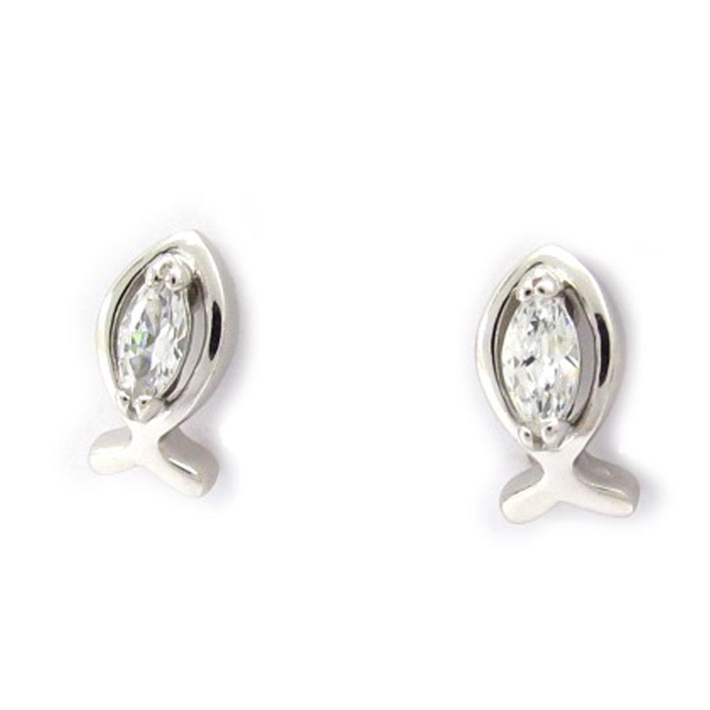 Les Trésors De Lily [G1950] - White 'Câlin' Silver Earrings
