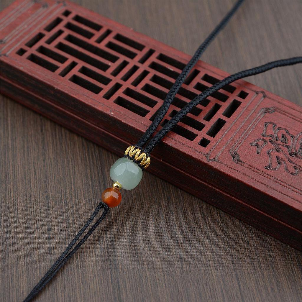 Emerald Jade Pendant Necklace Rope for Men and Women