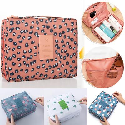 Bolsa de maquiagem de viagem Organizador de artigos de higiene pessoal Bolsa de cosméticos à prova d'água Multifuncional Bolsa de higiene pessoal de viagem Estojos Capacidade Bolsa Caixa de menina