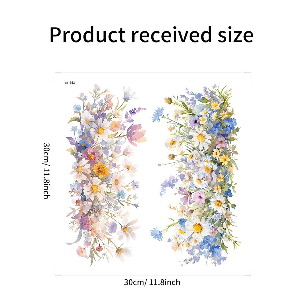Colorful Floral Toilet Seat Lid Sticker, DIY Removable Toilet Lid Decals, Plant Leaves Flowers Self-Adhesive Bathroom Wall Stickers Toilet Sticker