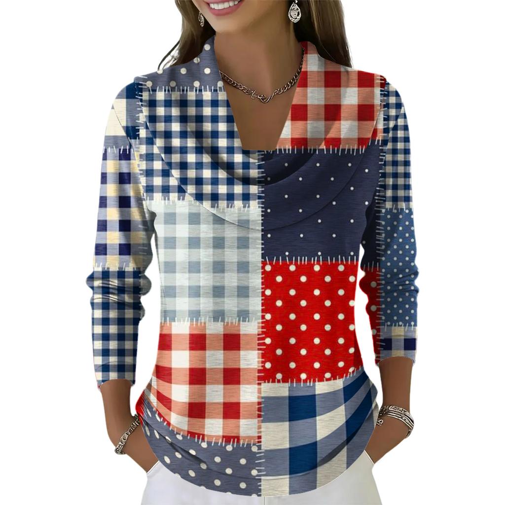 Dámský ležérní a módní svetr s dlouhým rukávem a potiskem, kulatým výstřihem