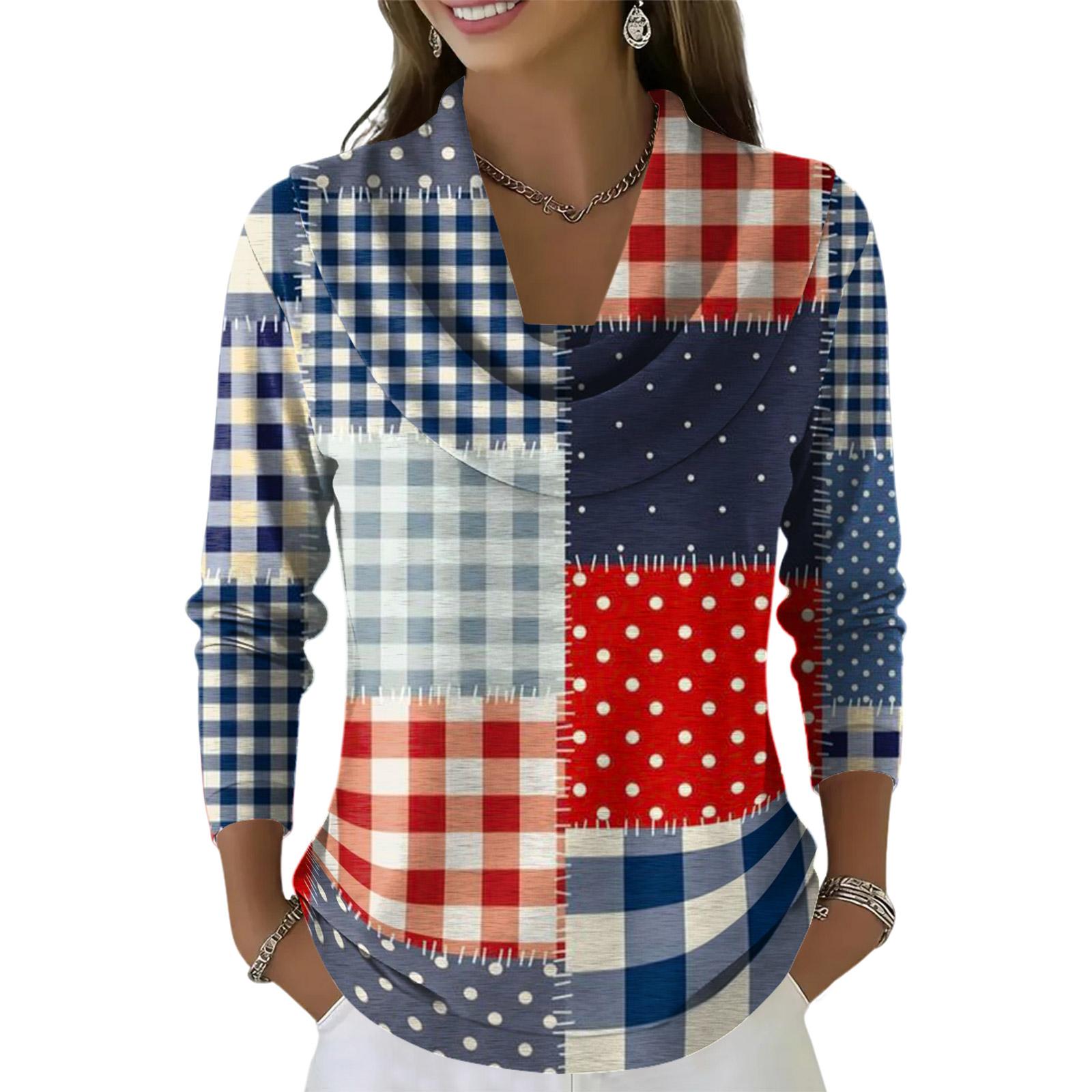 

Women s Casual And Fashionable Round Neck Long Sleeved Printed Top Sweater L