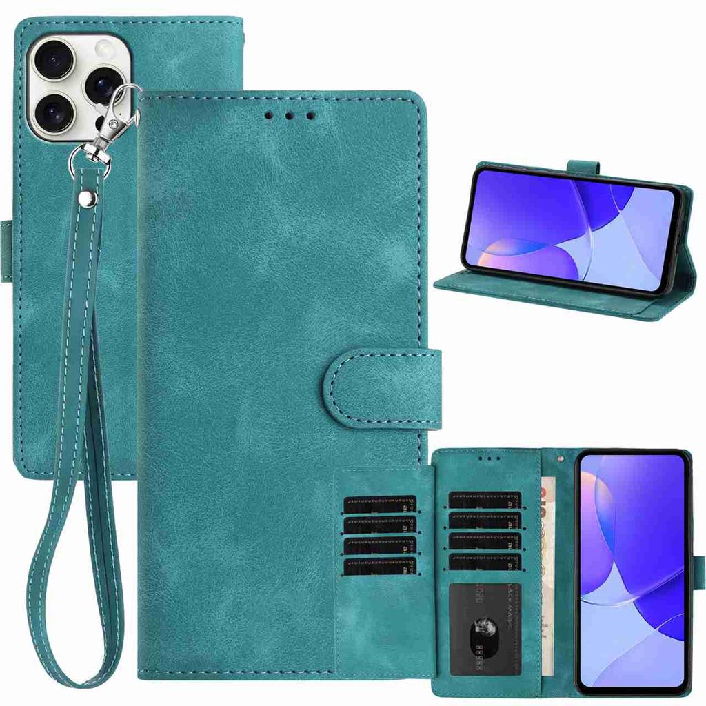 Für iPhone 7-17 Brieftaschenstil Mattes Leder Handyhülle, Mehrere Kartenfächer & Ständer, Stoßfeste Schutzhülle (8 Farben)