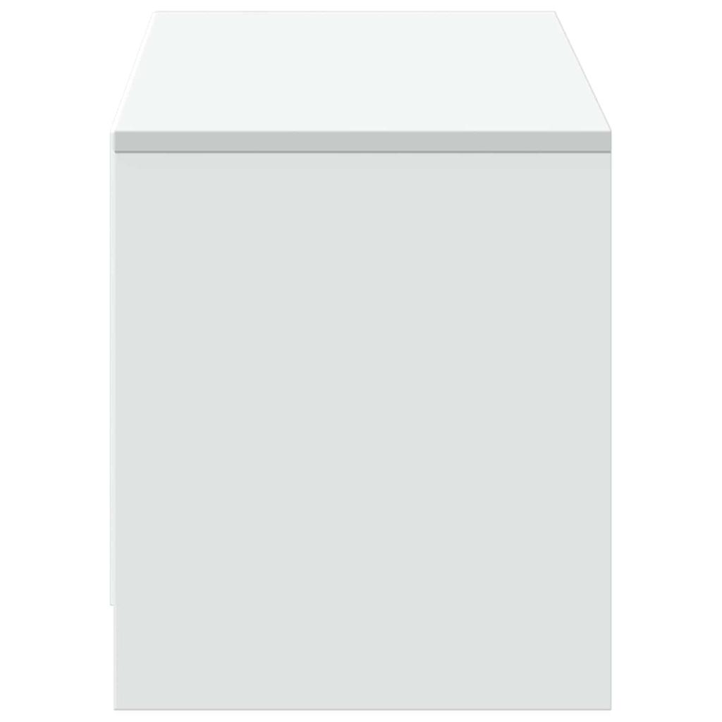 White TV Stand with LED Lighting 140 X 34 X 40 Cm Particleboard