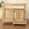 Solid Wood Pet Bed for Medium and Small Dogs Multi-Functional Indoor Dog House Natural Dog Kennel Sleeping Cot with With Steps