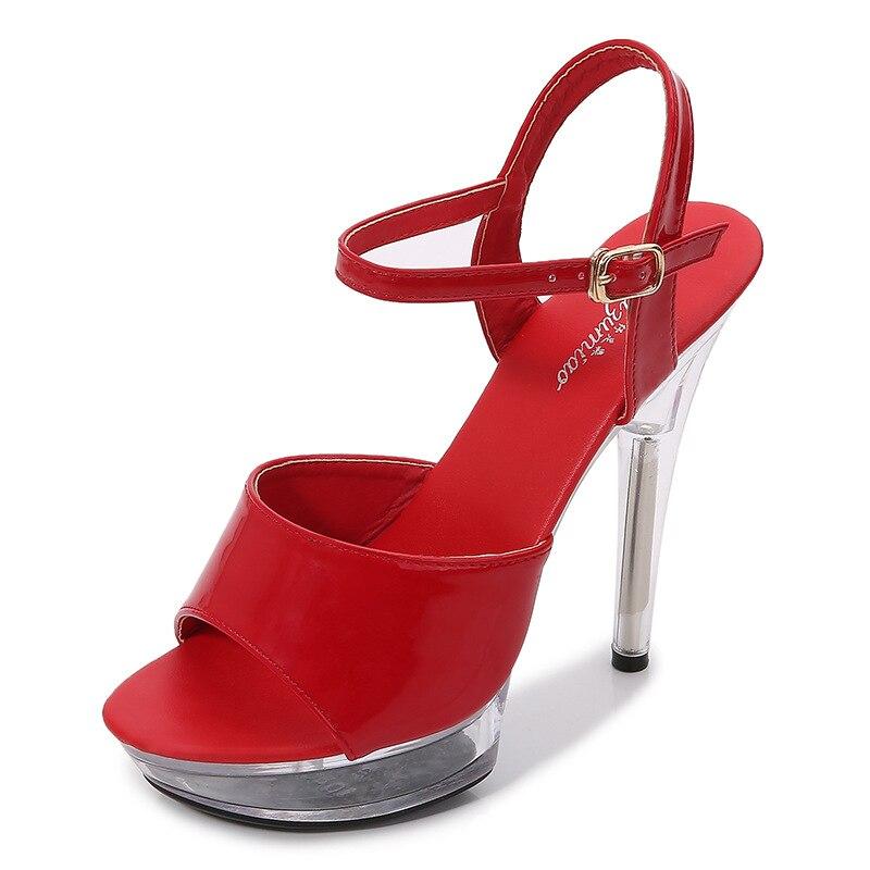 Woman Transparent Super High Heel Summer Female Waterproof Fish Mouth Shoes Fairy Thin Heel Sandals 15cm heel 5cm Platform LFD