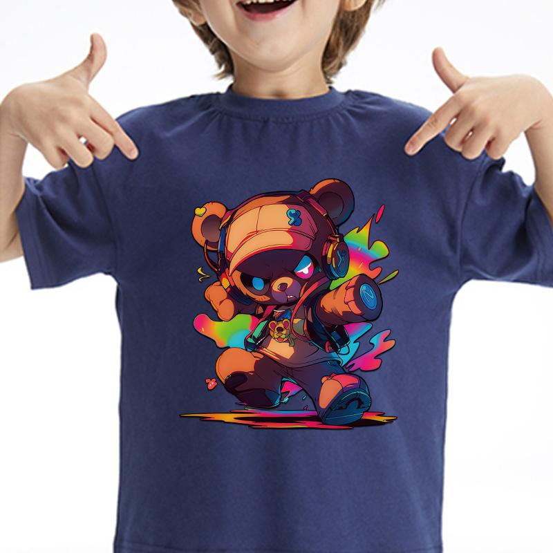 Teddy Bears Punk Patch Potisk dětských samolepek na trička Doplňky na oděvy Nové omyvatelné samolepky na oblečení pro vlastní potřebu