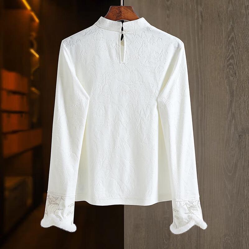 Sibaishe Embroidered Stand Collar Blouse