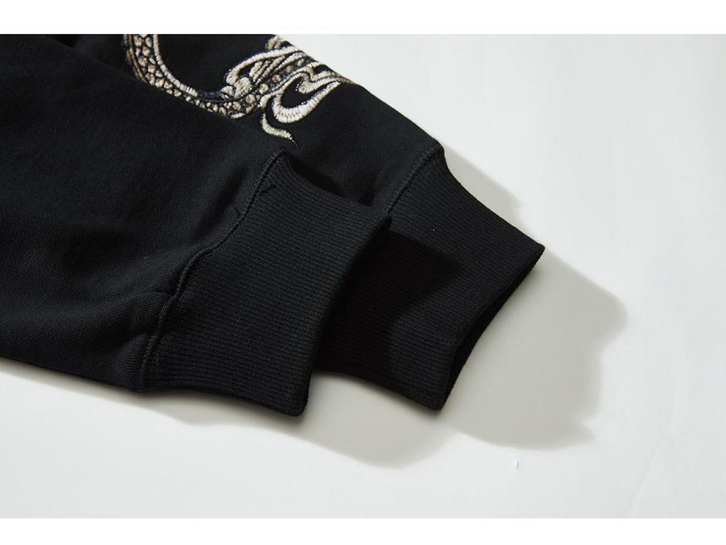 Huaxia Junpin Embroidered Dragon & Phoenix Hoodie - Trendy Couple Sweatshirt, Chinese Style Outerwear