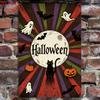 Pc D Flat Vintage Halloween Iron Sign PumpkinMoon with Halloween Text Ideal for Living RoomGarden