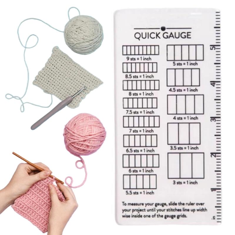 Plastic Knitting Gauge Ruler For Quick Stitching And Row Measurement Crafting Tool For Crochet Knitters And Yarn Enthusiasts