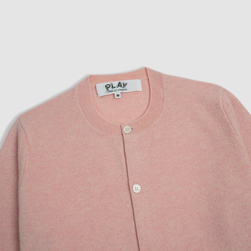 Women's Slim Fit Japanese-Style Wool Cardigan with Embroidered Peach Heart