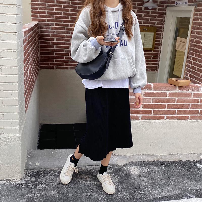 Satteltasche mit großer Kapazität, eine Schulter, schräge Straddle-Damentasche, Herbst- und Winter-Ins-Textur, lässige, weiche Umhängetasche für Studenten