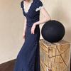French Retro Popular Polka Dot Dress, New Lace Temperament Summer Dress, Slim and Thin Waist