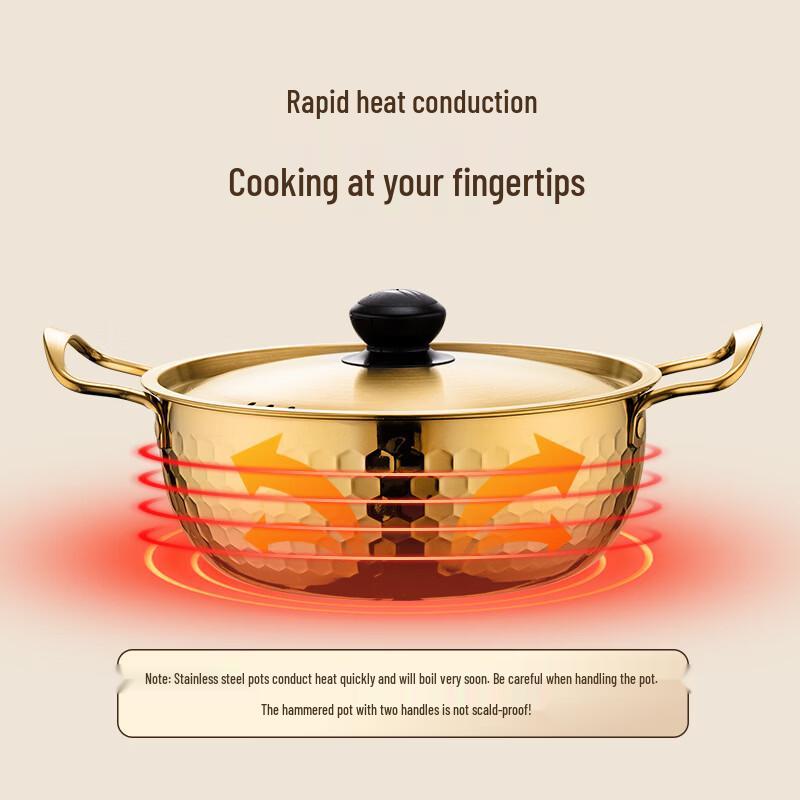 ZISIZ Korean-Style Stainless Steel Cooking Pot Set