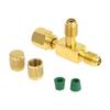 1Set T Type 1/4"SAE Valve Core Tee Adapter For Air Conditioning And Refrigeration Equipment Liquid Filling Tool