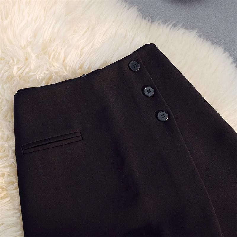 Women's Gray High-Waist A-line Wide Leg Skirt Shorts - Spring/Summer 2025 Collection