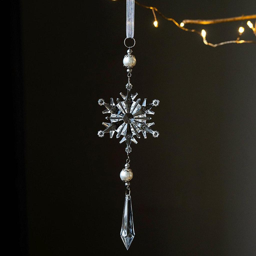 Snowflake Ornaments 2D Acrylic Snowflake Pendant Charm Christmas Ornaments For Winter Party Indoor Holiday Ceiling Office