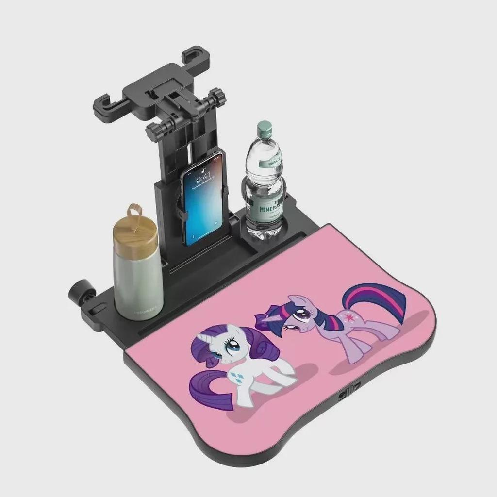 Compact Multifunctional Folding Table with Adjustable Storage, Cup Holder, Phone & Tablet Stand for Adults & Kids.