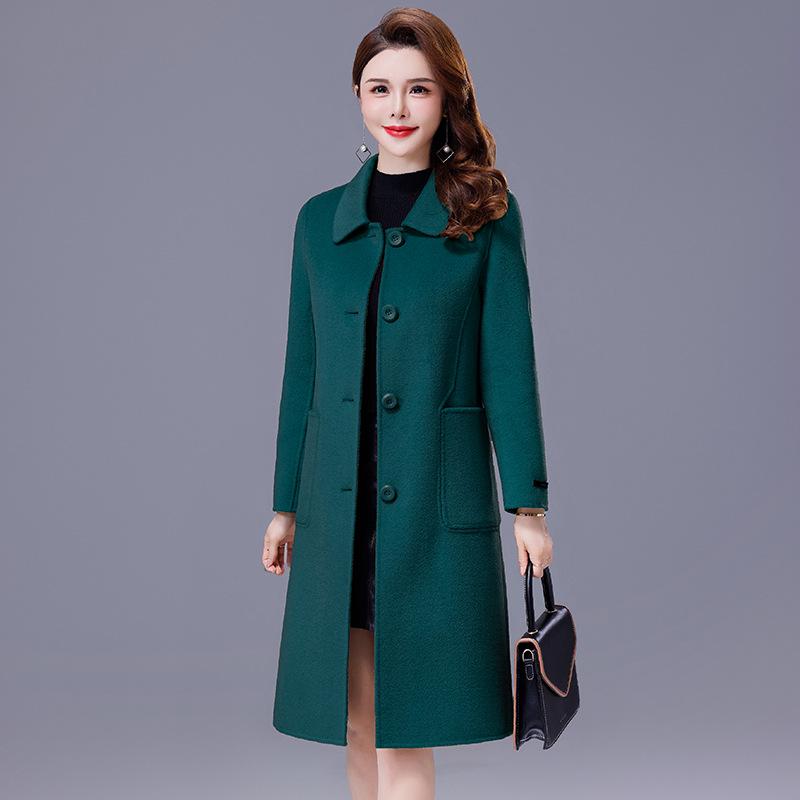 Women's Mid-Length Slimming Woolen Coat - Double-Sided, Camel Color, 2026 New Autumn/Winter Collection
