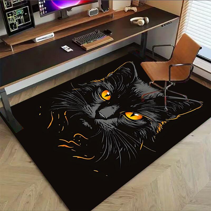 1pc cat face Carpet Anti Slip Polyester Floor Mat for office,Bedroom