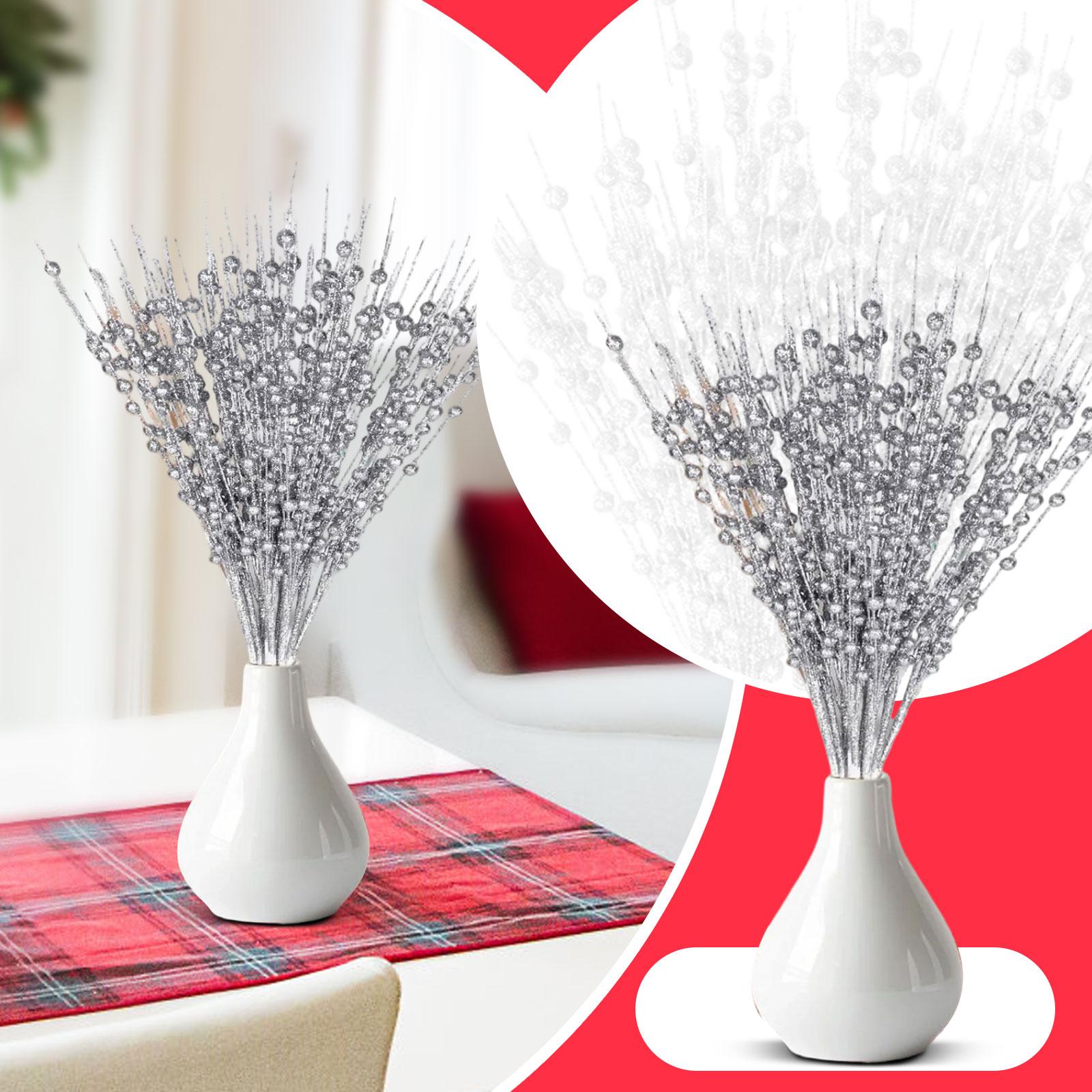 

Christmas Decorations 43cm 12-pronged Ball Christmas Tree Wreath Vine Sequined Berry Bunch One Size