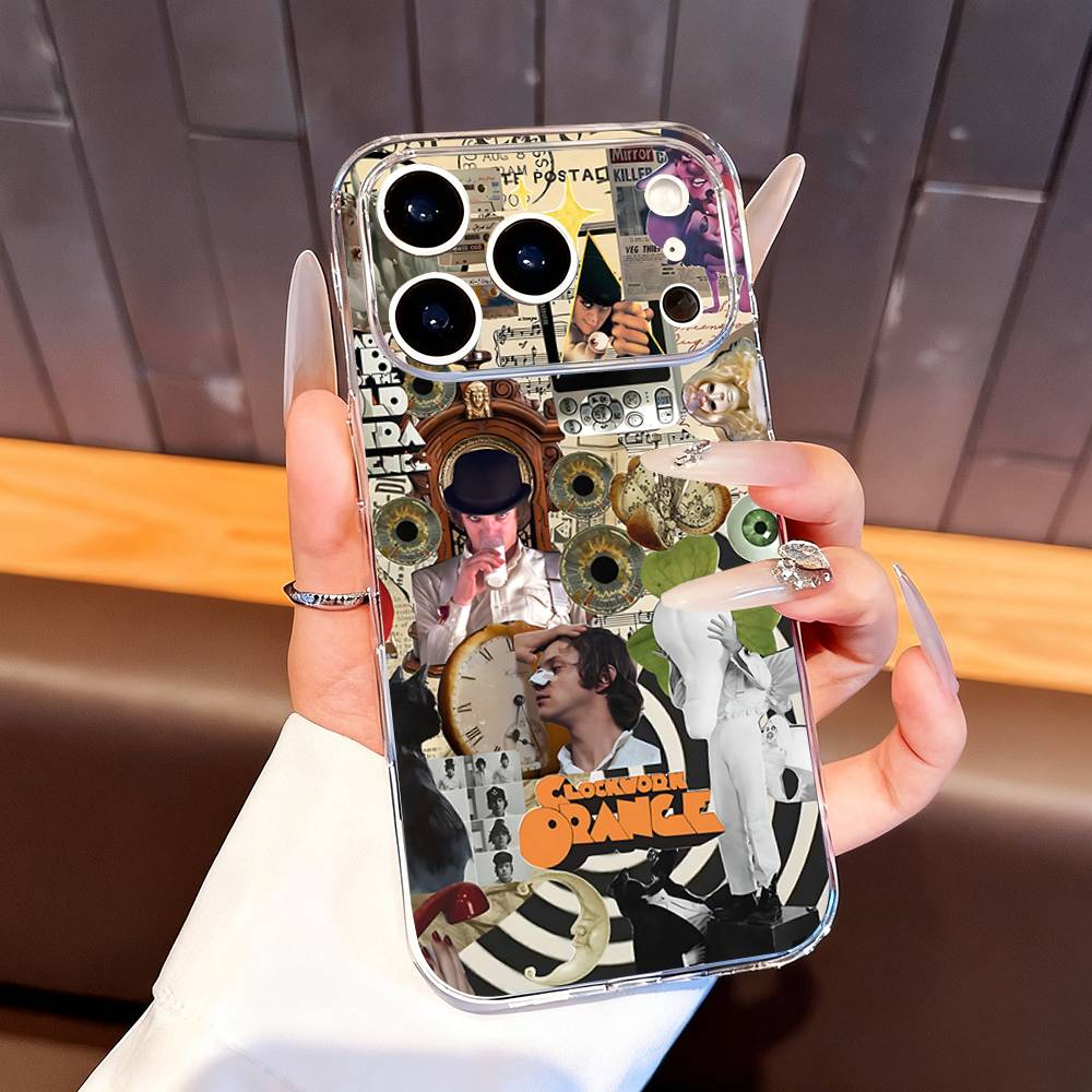 A C-Clockwork O-Orange Phone Case For iPhone 7,17,16,15,14,13,12,11 Pro,Max,Plus,XR,Mini,E Clear Full-coverage Soft Cover