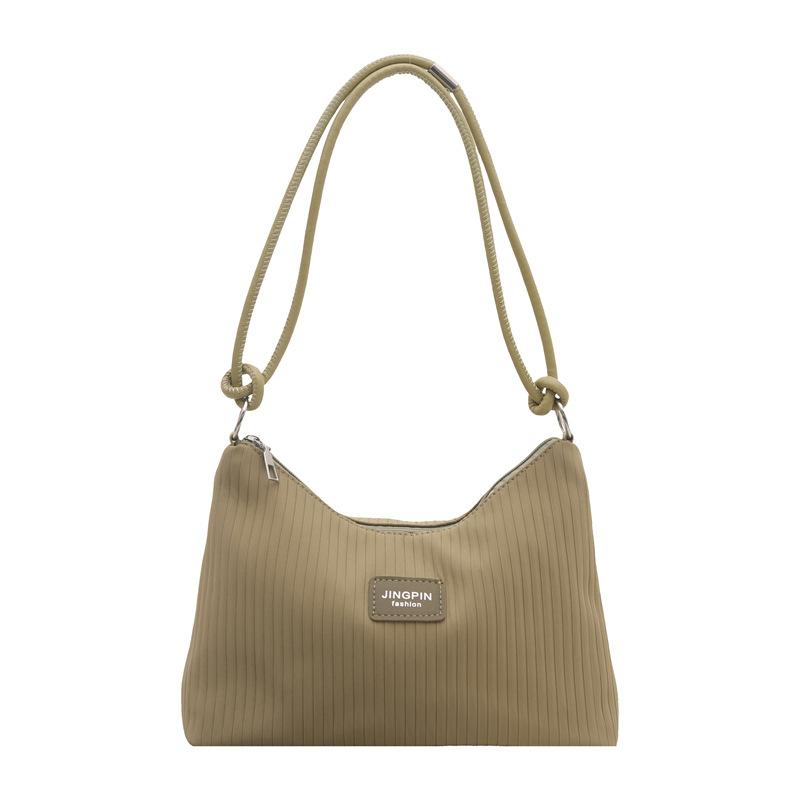 Slack Pleated Striped Shoulder Bag Women's Large-capacity New Casual Messenger Bag Class Tote Bag