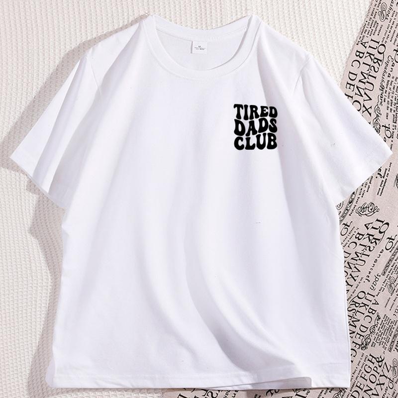 Klub Zmęczonych Tatusiów Koszulka Klub Nowego Taty Męska Bawełniana Krótki Rękaw Koszulka Wysokiej Jakości Streetwear Ubrania Y2k Męskie Top