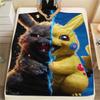 Pikachu Flannel Blanket Print Design Warm for Bedroom Sofa Couch and Travel.-TING