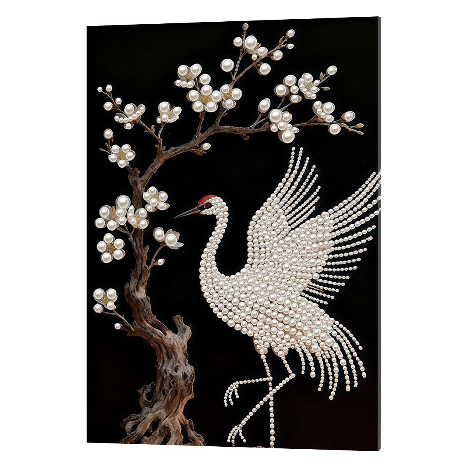 

DIY Flower Pearl Dot Painting for Adults Beginners Home Decor Pearl Gem Paintings Picture Arts Craft 30x40cm with Frame
