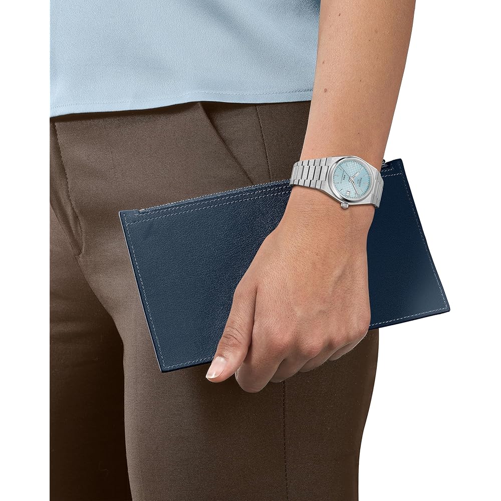 Tissot PRX Unisex Watch 35mm Powermatic 80 Ice Blue Dial Bracelet
