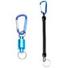 with Carabiner Clip Magnetic Net Release 3 Colors Lightweight Fishing Lanyard with Retractable Coiled Magnetic Fishing Holder