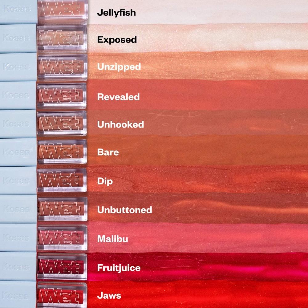 Kosas Wet Lip Oil Aufpolsternde Peptid-Lippenbehandlung Glanz .15 Unzen 4,6 ml Quallen Klar