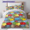 Cartoon Animal Art Pattern Bedding,Quilt Set Quilt Cover Pillowcase Home Birthday Gift (1 * duvet cover + 2 * pillowcase, without core)