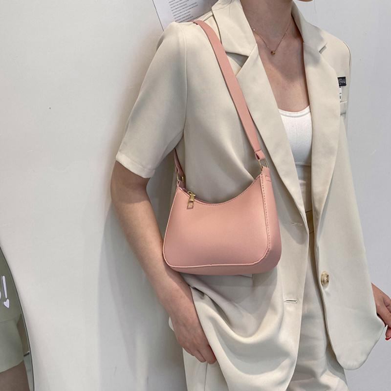 Womens fashion solid color portable single shoulder underarm bag crossbody bag high-end daily casual fashionable handbag