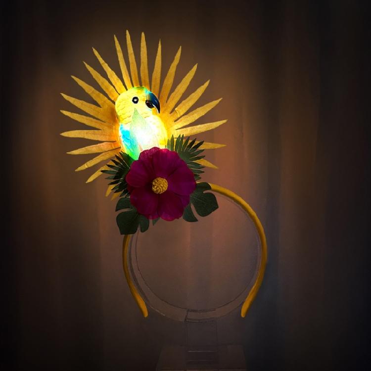 Light weight Electronic Flower Headbands Parrots Festival Celebration Hairband for Special Occasion