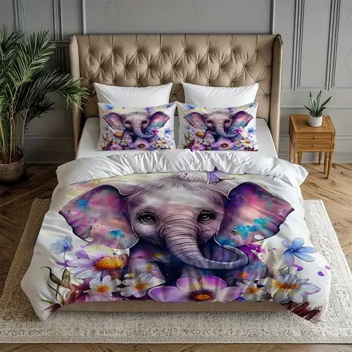 Comforter Elephant Elephant Background Theme Suitable For Children Kids And Adults Soft Warm And Breathable