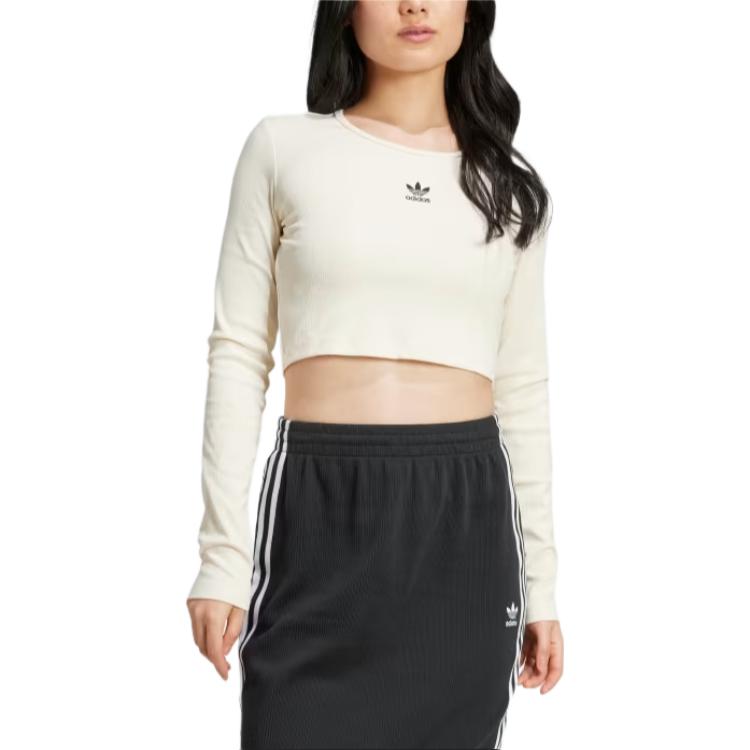 Adidas Essentials Ribbed Crop Long Sleeve Tee IY9663