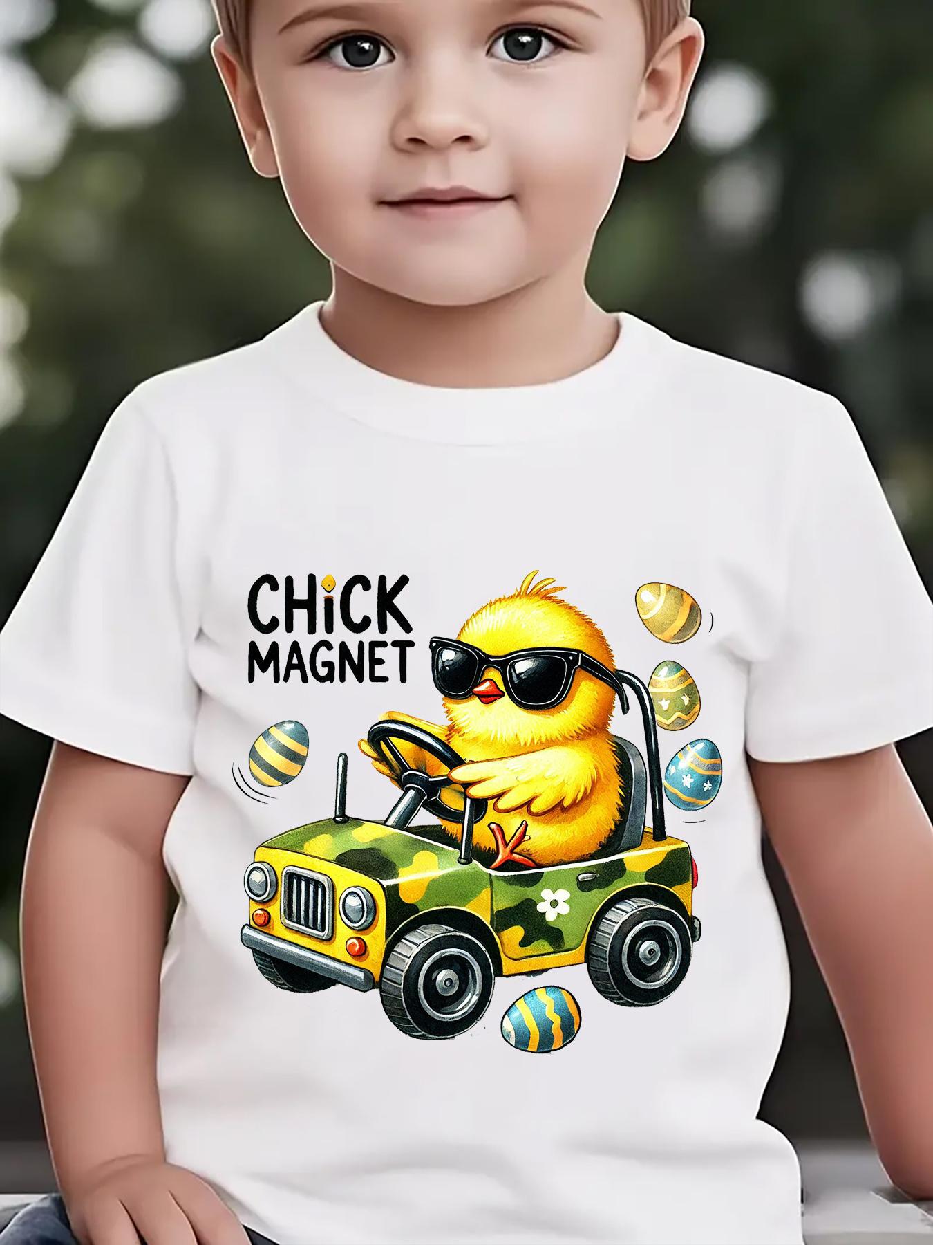 

European sizes Boys Fashion Short Sleeve T Shirt with Easter Eggs Print Casual Summer Top Crew Neck Slight Stretch Fabric Boys Clothing Kids Clothin 164cm білий