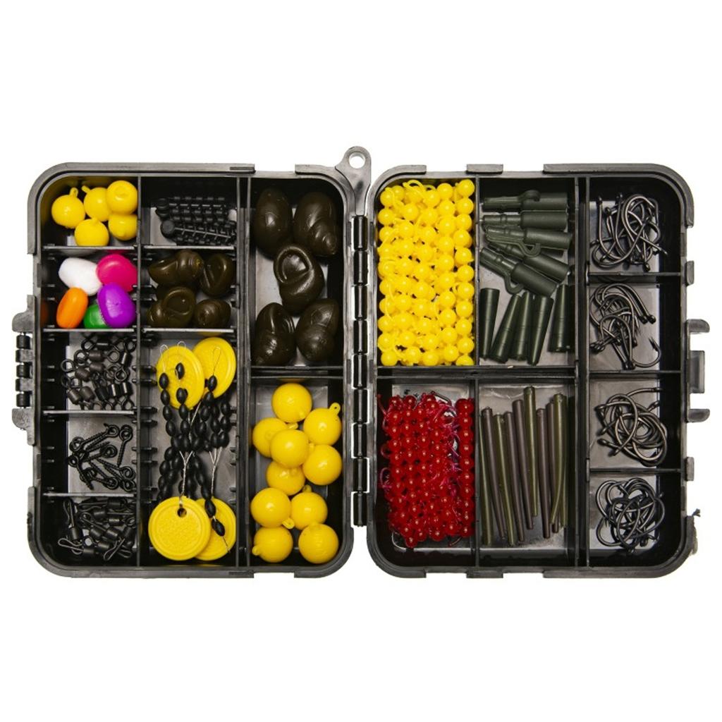 328pcs Carp Fishing Equipment Kit Carp Fishing Tackle Box Include Swivels Bait Float Fishing Needles Fishing Accessories