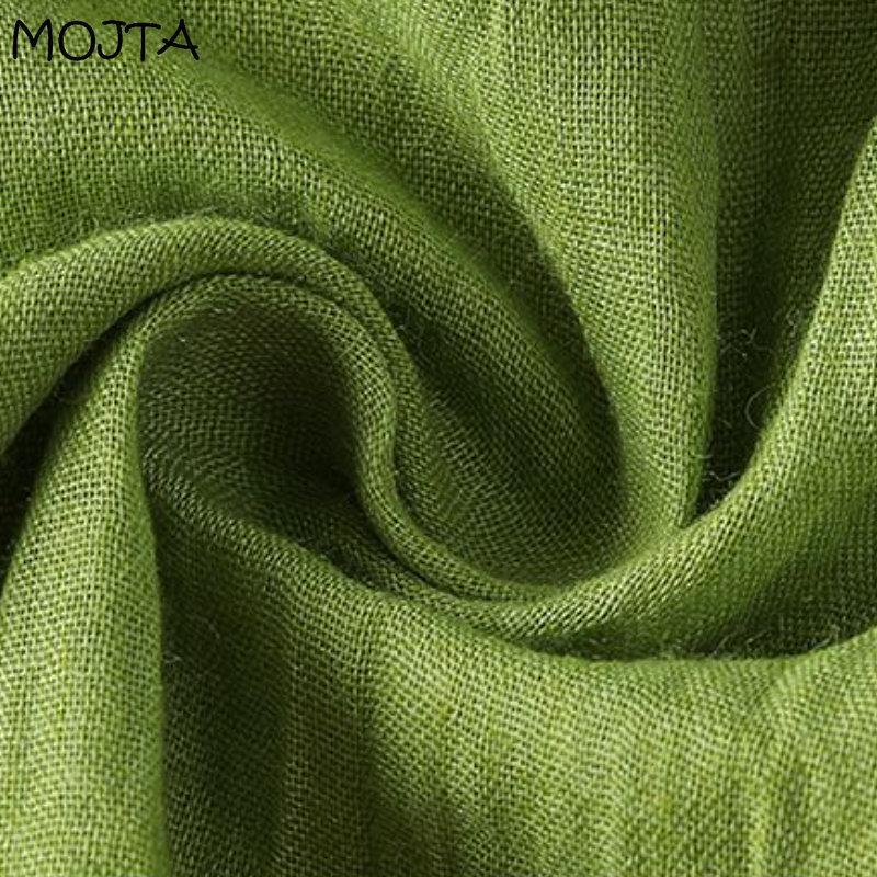 MOJTA Jupe mi-longue printemps été femme taille élastique jupe taille haute jupe trapèze