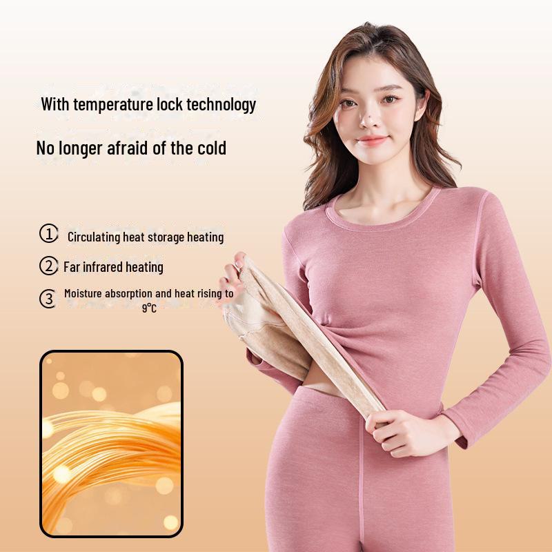Women's Mink Velvet Seamless Antibacterial Underwear Set - Autumn/Winter Warm Suit