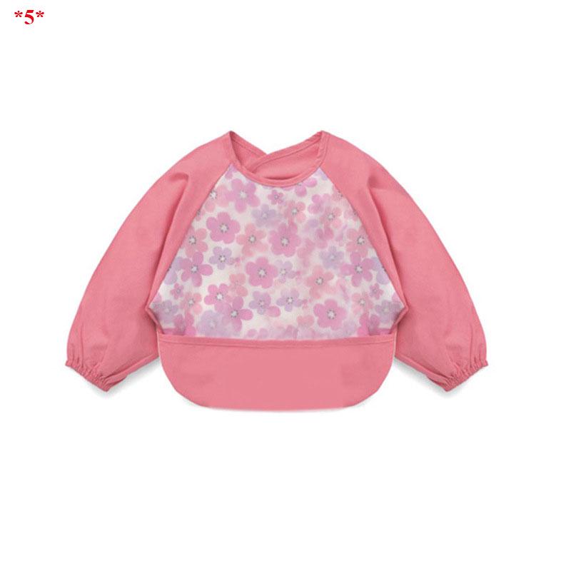 6-24 Months Cartoon Babys Bibs Kid's Waterproof Eva Apron Girls Boys Feeding Burp Cloths with Long Sleeves Newborns Saliva Towel